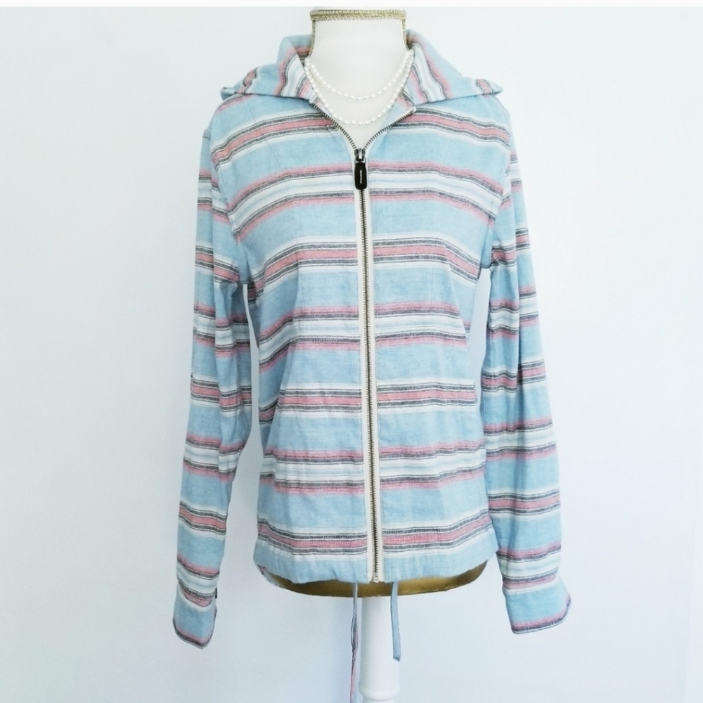 NSF Striped Full Zip Hooded Jacket